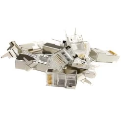 Shielded Cat6a Crimp Plugs, Solid Wire, 100 Pcs, Platinum Tools -Network Cable Store 106190 02