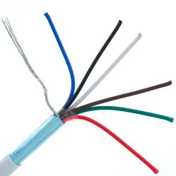 Shielded Stranded 22/6 Alarm Wire, CMR, White, 1000ft