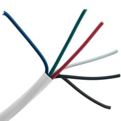 Plenum 22/6 Stranded Security Cable, White, Pullbox, 1000ft