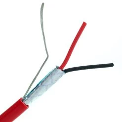 Red 1000 Foot Shielded Fire Alarm Cable, 14/2, Solid, FPLR