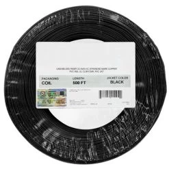 500ft - 22/4 Stranded Security Cable, CMR, Black - CoilPack