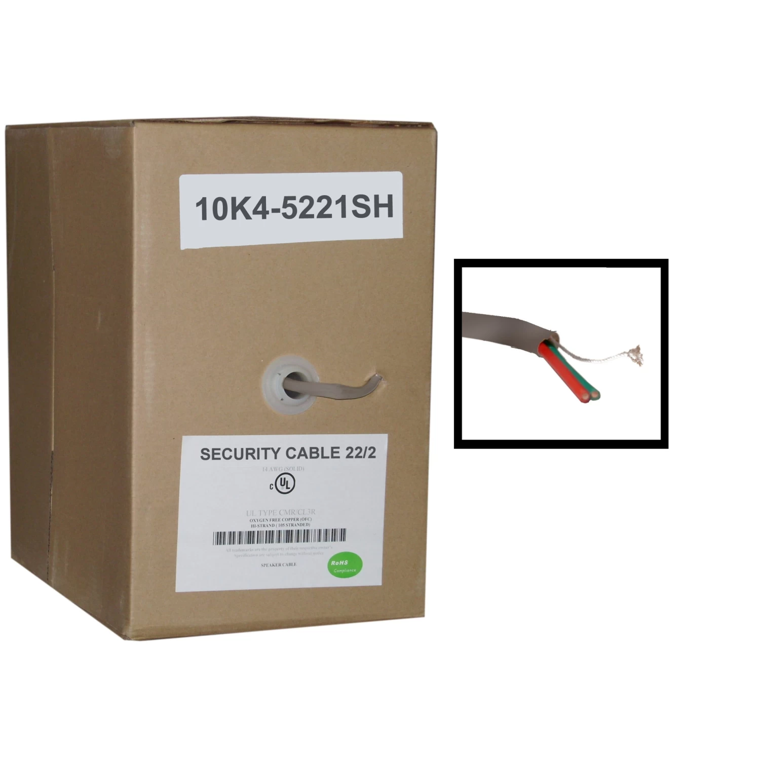 1000ft Shielded 22/2 Gray Security/Alarm Wire 3 1000ft Shielded 22/2 Gray Security/Alarm Wire