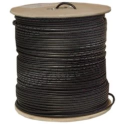 1000ft, Black Bulk RG58/AU Coaxial Cable, 20 AWG, Spool