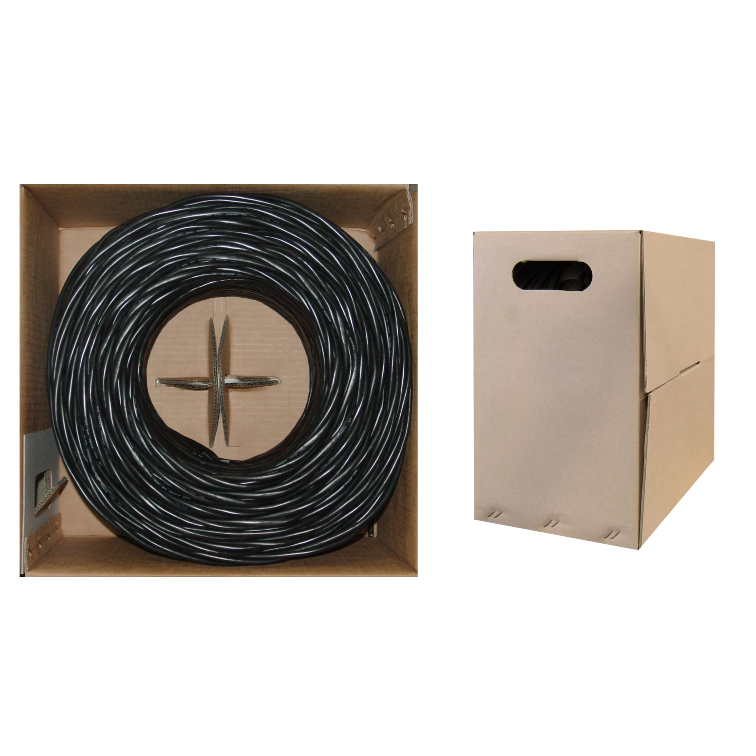 Shielded Cat5e Black Solid Copper Ethernet Cable Pullbox 1000ft 3 Shielded Cat5e Black Solid Copper Ethernet Cable Pullbox 1000ft - Image 2