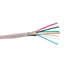 500ft, White, Shielded Plenum Security Cable, 22/6, Stranded, Pullbox
