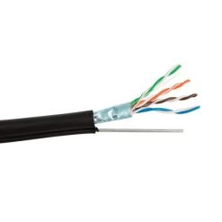 Shielded, Cat5e Aerial W/Messenger, 24 AWG ,Solid Copper Ethernet Cable, F/UTP, POE Compliant, Spool