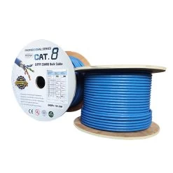 Cat8 Blue Copper Ethernet Cable, 40Gbps - 2000MHz