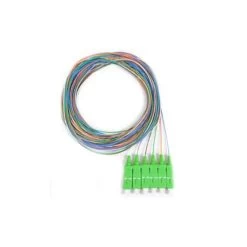 6 Fiber Pigtail, Singlemode, Green Boot SC/APC, 3m