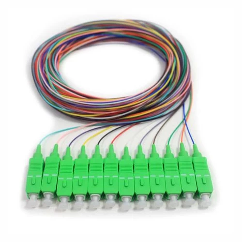 12 Fiber Pigtail, Singlemode, Green Boot ST/APC, 3m 3 12 Fiber Pigtail, Singlemode, Green Boot ST/APC, 3m