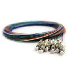 6 Fiber Pigtail, OM1, Beige Boot LC/PC, 3m