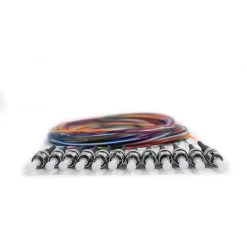 12 Fiber Pigtail, OM2, Black Boot ST/PC, 3m