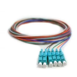 6 Fiber Pigtail, OM3(50/125) MM(Aqua Boot), LC/PC, 3m