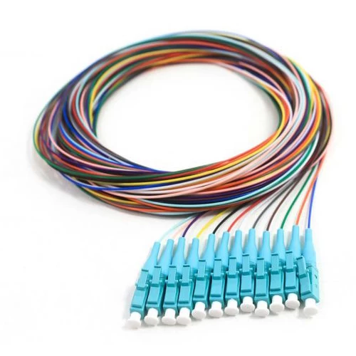 12 Fiber Pigtail, OM3(50/125) MM(Aqua Boot), LC/PC, 3m 3 12 Fiber Pigtail, OM3(50/125) MM(Aqua Boot), LC/PC, 3m