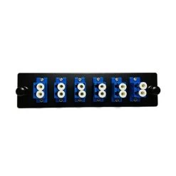 Fiber Distribution Panel Plate - 6 Blue LC/UPC Duplex Ports