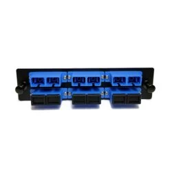 Fiber Distribution Panel Plate - 6 Blue SC/UPC Duplex Ports