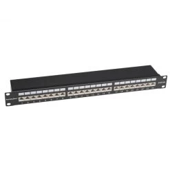 Shielded 24-port Cat6a Patch Panel, 10Gbit, 110 Type, 568A/B