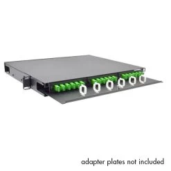 1U Fiber Patch Panel, Capacity 3 LGX Compatible Slots, Black -Network Cable Store 68f1 10320 v01