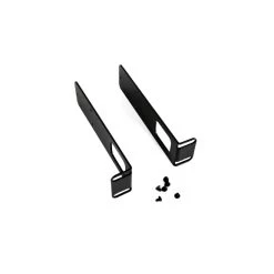 1U 19 Inch Flush Mount Rack Adapter Brackets (Pair) In Black