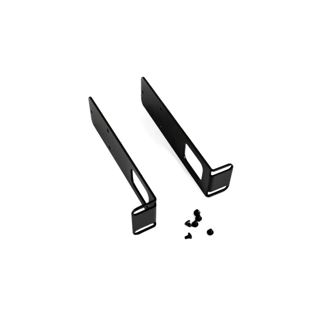 1U 19 Inch Flush Mount Rack Adapter Brackets (Pair) In Black 3 1U 19 Inch Flush Mount Rack Adapter Brackets (Pair) In Black