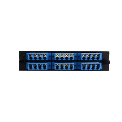LGX Plate 6 Singlemode Quad LC Connectors, Blue OS1/2