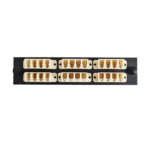 LGX Plate 6 Multimode Quad LC Connectors, Beige OM1/2 3 LGX Plate 6 Multimode Quad LC Connectors, Beige OM1/2