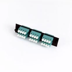LGX Plate 6 Multimode Quad LC Connectors, Aqua OM3/4 10Gb
