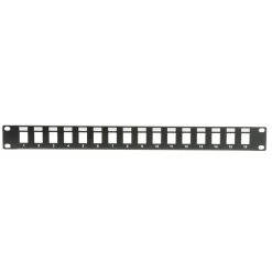 1U Rackmount, 16 Port Blank Keystone Patch Panel, 19 Inch