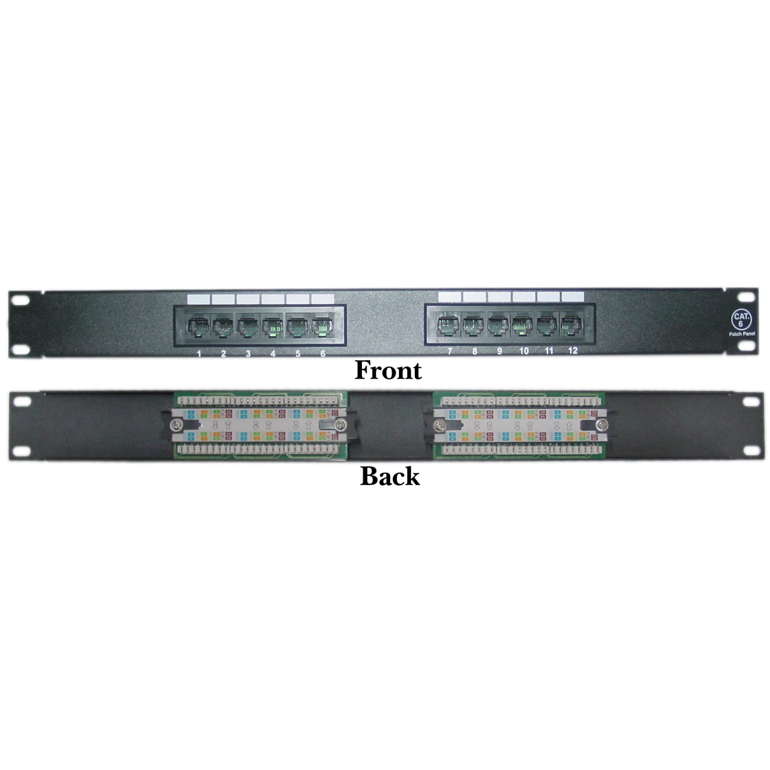 12 Port Cat6 Patch Panel, 110 Type, 568A & 568B Compatible 3 12 Port Cat6 Patch Panel, 110 Type, 568A & 568B Compatible