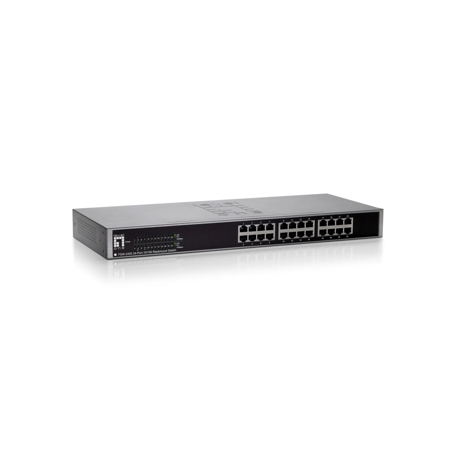 24 Port, 10/100 Fast Ethernet Switch, Black 3 24 Port, 10/100 Fast Ethernet Switch, Black