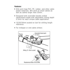 Jonard Tools Ratcheting Cable Slitter -Network Cable Store 90j1 00005 v07