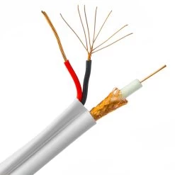 500ft White Plenum Bulk RG59 Siamese Coaxial Cable, 18/2 Power, CMP