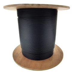 Outdoor Riser 6-Strand OS2 Black Fiber Optic Cable, Spool 1000ft