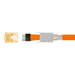 STP Cat6a Crimp Plugs, Ext Grnd, Orange Tint, 50pc, Simply45 -Network Cable Store s45 1155 v03