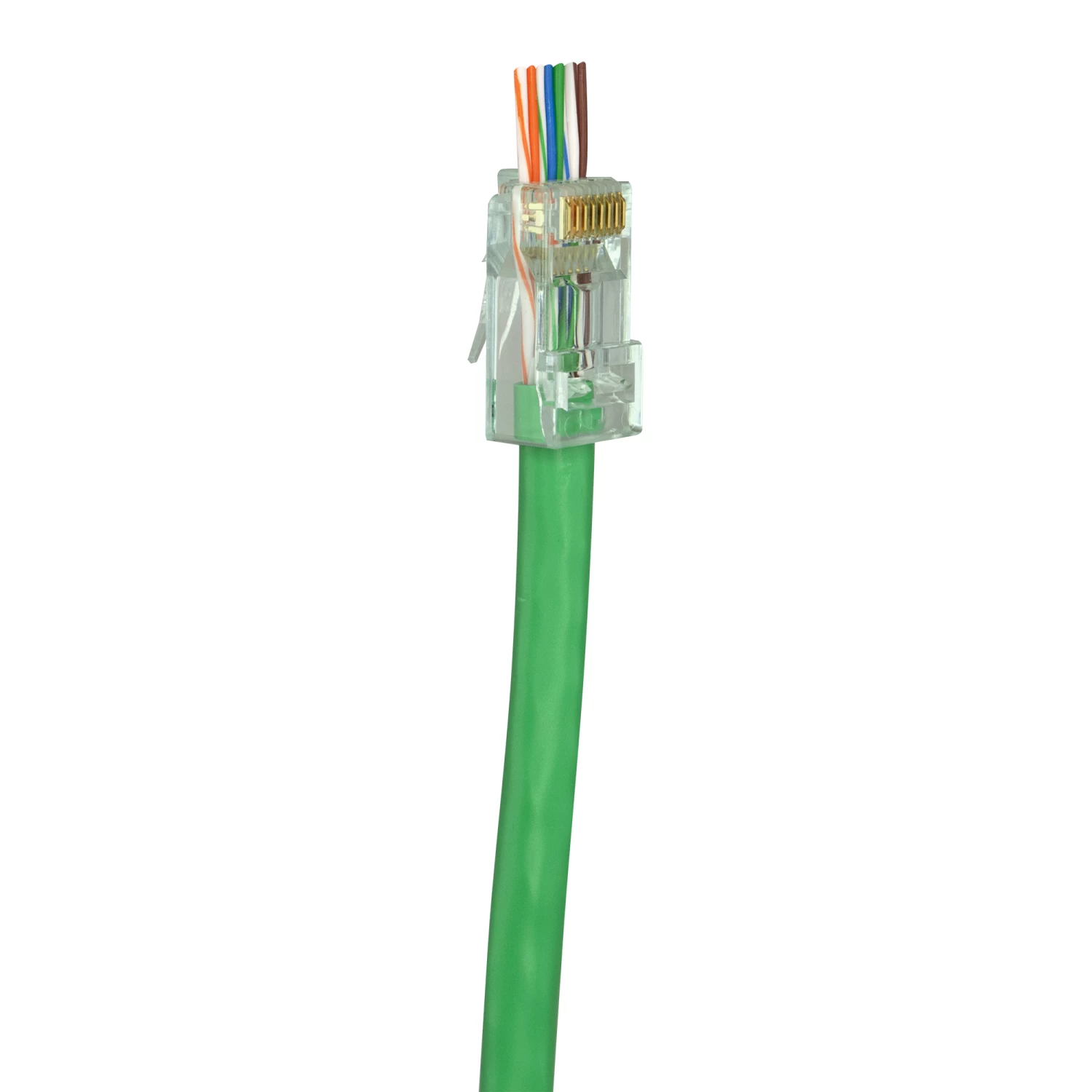 Cat6 Pass Through Crimp Plugs, Green Tint, 50pc, Simply45 6 Cat6 Pass Through Crimp Plugs, Green Tint, 50pc, Simply45 - Image 4