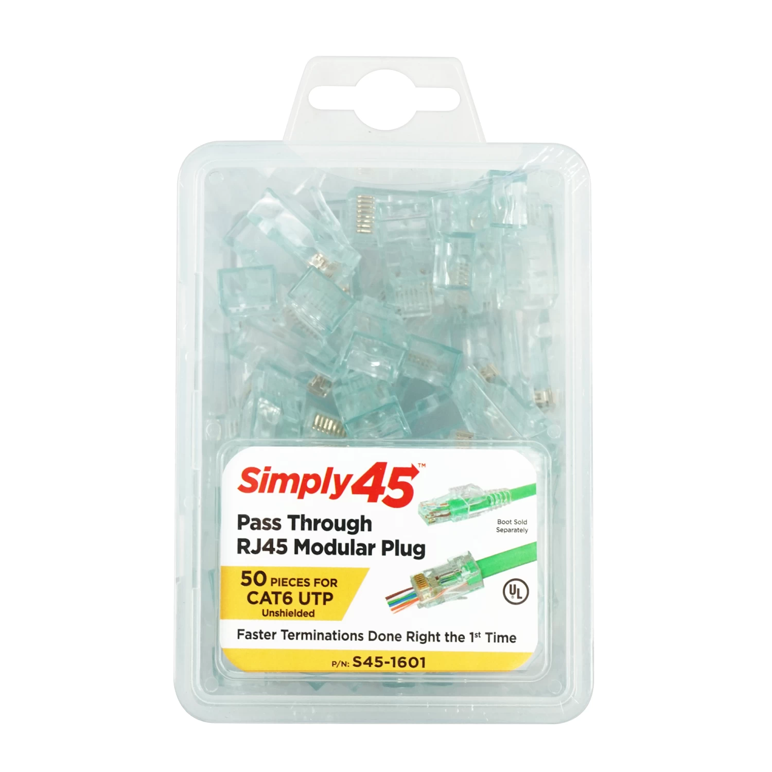 Cat6 Pass Through Crimp Plugs, Green Tint, 50pc, Simply45 7 Cat6 Pass Through Crimp Plugs, Green Tint, 50pc, Simply45 - Image 5