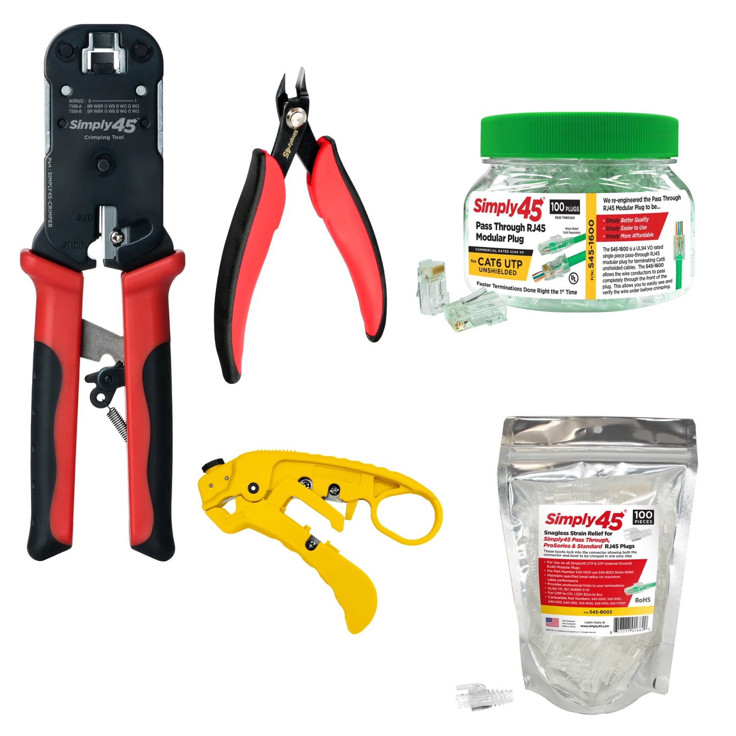 Starter Kit For Pass-Through Cat5e/6 UTP 3 Starter Kit For Pass-Through Cat5e/6 UTP